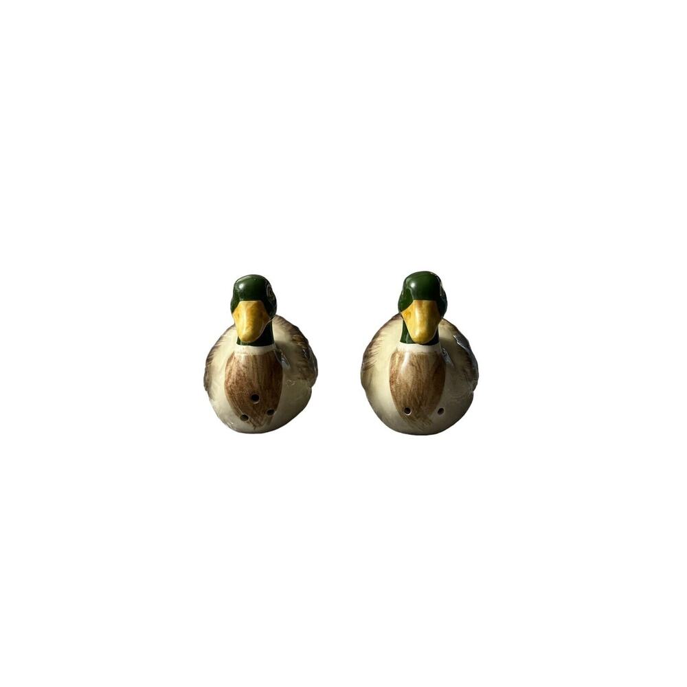 Vintage Mallard Ducks Figurines Salt Pepper Shakers Hand Crafted Otagiri Japan